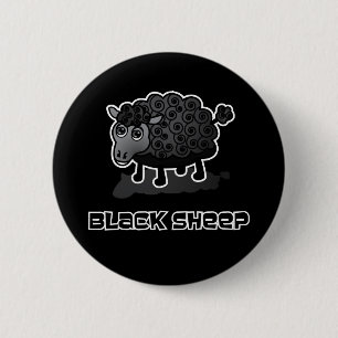 De zwarte schapen ronde button 5,7 cm