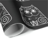 De zwarte Schedel van de Suiker van de Kat Cadeaupapier (Rol Hoek)