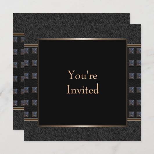 De zwarte Sjabloon van de Uitnodiging van de (Voorkant / Achterkant)