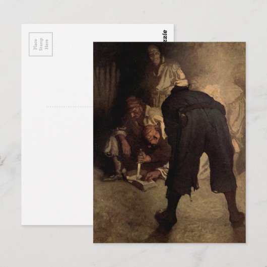 De Zwarte Spot - N. C. Wyeth Briefkaart (Voorkant / Achterkant)