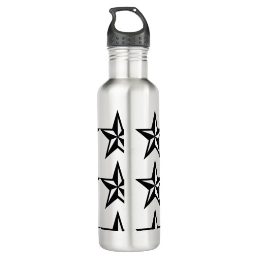 De zwarte ster roestvrijstalen waterfles (Achterkant)