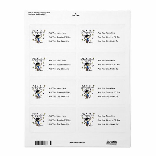 De zwarte Ster van de Rots van de Jongen van het Etiket (Full Sheet)