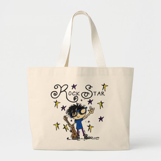 De zwarte Ster van de Rots van de Jongen van het Grote Tote Bag (Voorkant)