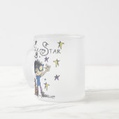 De zwarte Ster van de Rots van de Jongen van het Matglas Koffiemok (Voorkant links)