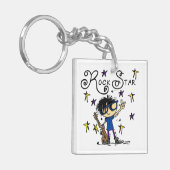 De zwarte Ster van de Rots van de Jongen van het Sleutelhanger (Voorkant Links)