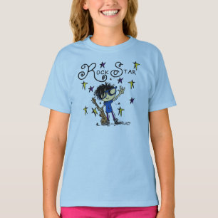 De zwarte Ster van de Rots van de Jongen van het T-shirt