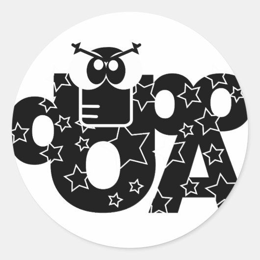 De Zwarte Ster van Dopao Ronde Sticker (Voorkant)