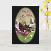 De zwarte Sympathie Swallowtail kaart-past aan Kaart (Gele Bloem)