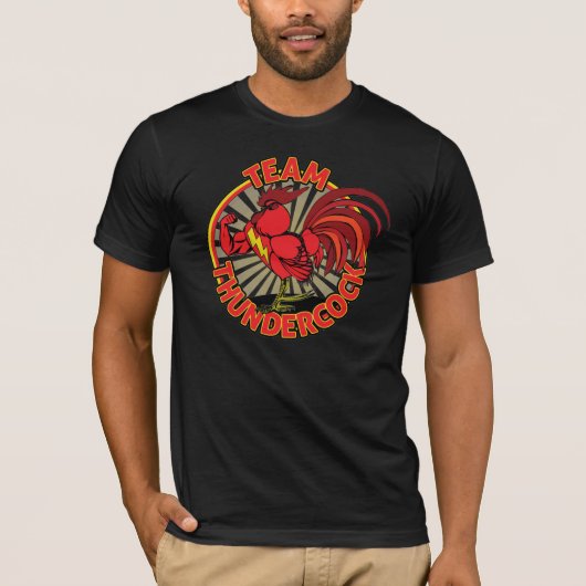 De Zwarte T-shirt van het Man van Thundercock van (Voorkant)