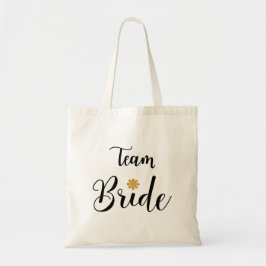 De Zwarte Tekst van de Bride van het team Gold-Flo Tote Bag