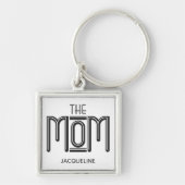 De zwarte tekst van de mama is aangepast sleutelhanger (Voorkant)