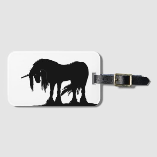 De Zwarte Unicorn Bagagelabel (Voorkant (horizontaal))