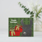 De zwarte Vakantie van Kerstmis van het Boerderij Feestdagenkaart (Staand voorkant)