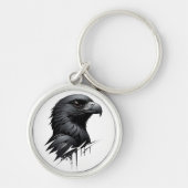 De zwarte valk sleutelhanger (Voorkant)