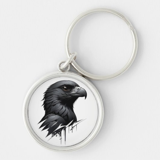 De zwarte valk sleutelhanger (Voorkant)