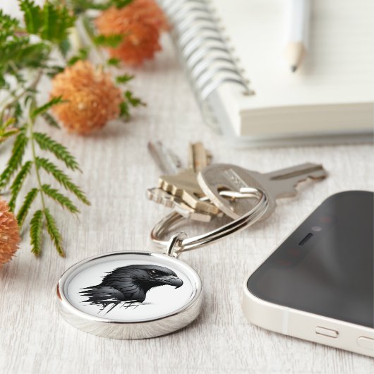 De zwarte valk sleutelhanger (Zijkant)