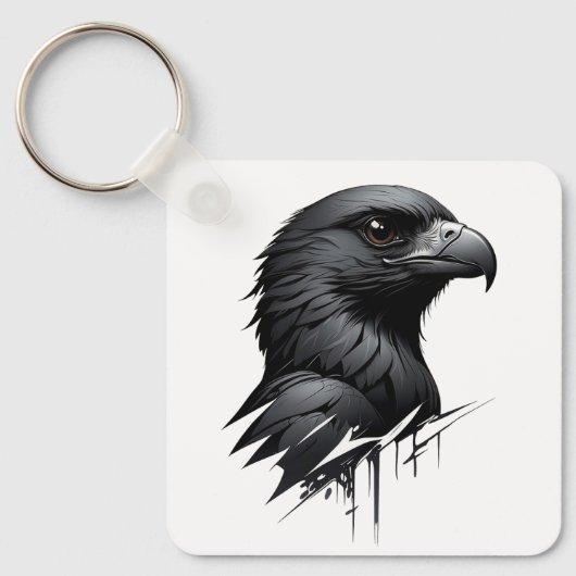 De zwarte valk sleutelhanger (Voorkant)