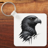 De zwarte valk sleutelhanger (Voorkant)