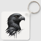 De zwarte valk sleutelhanger (Achterkant)