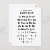 De Zwarte van het klooster - het Blad van de Briefkaart (Voorkant / Achterkant)