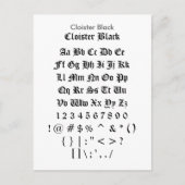 De Zwarte van het klooster - het Blad van de Briefkaart (Voorkant)