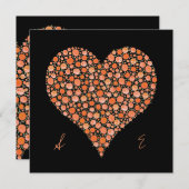 De Zwarte van het verloving met het Oranje Hart Kaart (Voorkant / Achterkant)