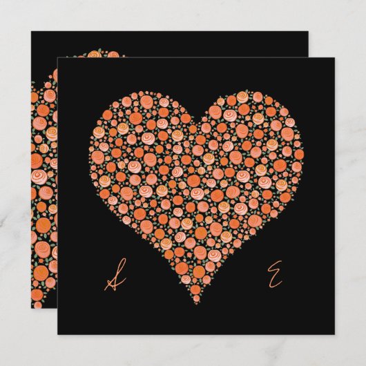 De Zwarte van het verloving met het Oranje Hart Kaart (Voorkant / Achterkant)