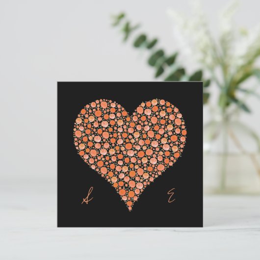 De Zwarte van het verloving met het Oranje Hart Kaart (Staand voorkant)