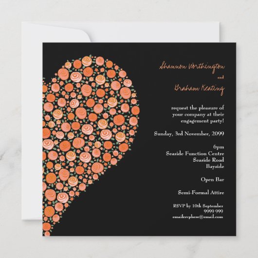 De Zwarte van het verloving met het Oranje Hart Kaart (Achterkant)