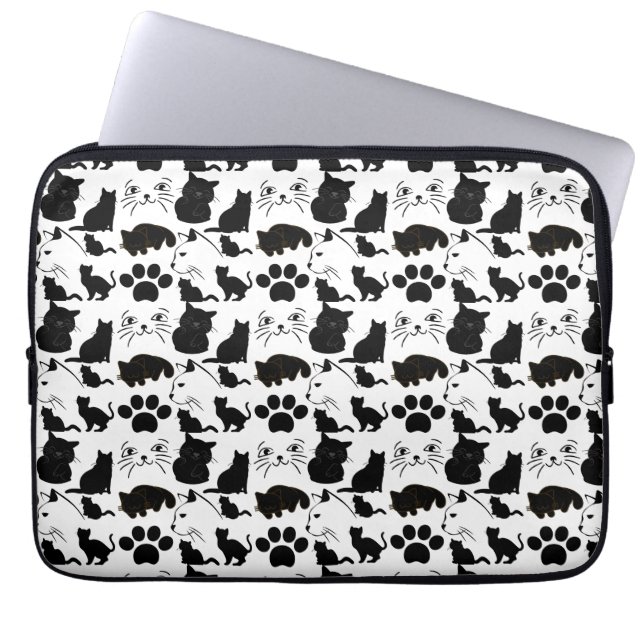 DE ZWARTE VANGSTPATRONEN LAPTOP SLEEVE (Voorkant)