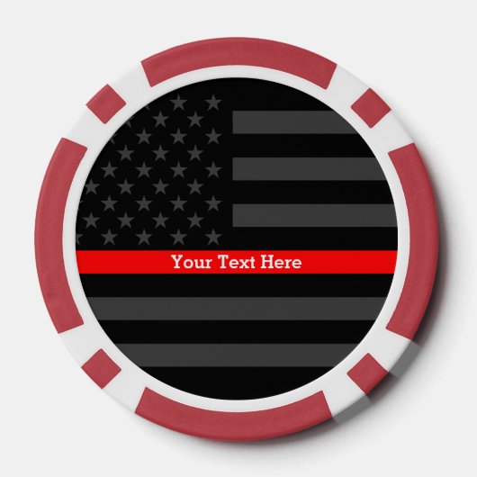 De zwarte vlag van de Thin Red Line op maat Pokerchips (Achterkant)