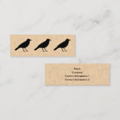 De zwarte Vogel van de Kraai op een Patroon van Mini Visitekaartje (Voorkant / Achterkant)