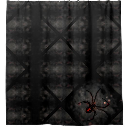 De zwarte weduwe douchegordijn (Voorkant)