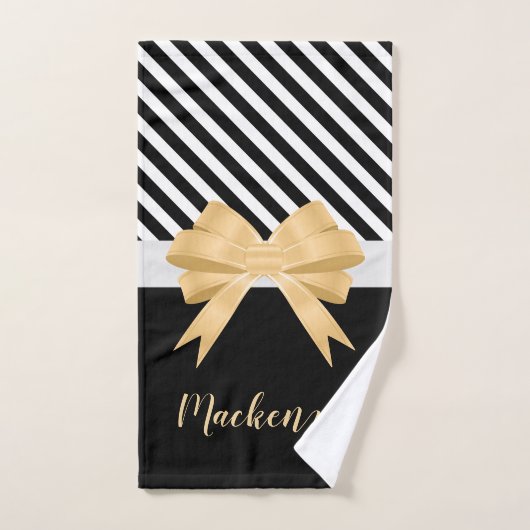 De zwarte Witte Boog van Goldem van Strepen Bad Handdoek (Handdoek)