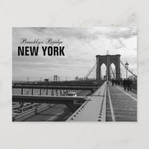 De zwarte Witte Brug van Brooklyn - NY New York nr Briefkaart