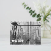 De zwarte Witte Brug van Brooklyn - NY New York nr Briefkaart (Staand voorkant)