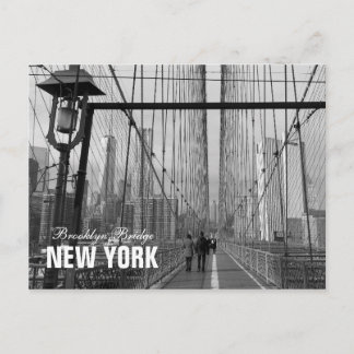 De zwarte Witte Brug van Brooklyn - NY New York nr Briefkaart