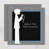 De zwarte Witte Eerste Heilige Communie van de Kaart (Voorkant / Achterkant)