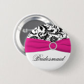 De zwarte, Witte, en Fuchsiakleurig Speld van het Ronde Button 5,7 Cm (Voorkant /achterkant)