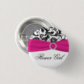 De zwarte, Witte, en Fuchsiakleurig Speld van Ronde Button 3,2 Cm (Voorkant /achterkant)