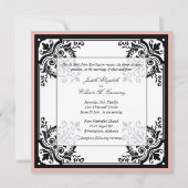 De zwarte, Witte en Peach Baroque Uitnodiging van  (Voorkant)