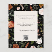 De zwarte witte florale trouwdetails van de begrot flyer (Achterkant)