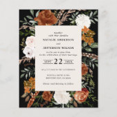 De zwarte witte florale trouwdetails van de begrot flyer (Voorkant)