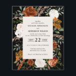 De zwarte witte florale trouwdetails van de begrot flyer<br><div class="desc">Een budgetvriendelijke waterverf voor de bloemetjesbruiloft en een gedetailleerde kaart. Met prachtige roest,  terracotta,  wazige roze,  zwarte,  natuurlijke crème en groene pampas gras eucalyptus waterverf details. Deze moderne huwelijksuitnodiging zal zeker de stijl bepalen voor je grote dag.</div>