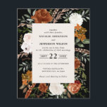 De zwarte witte florale trouwdetails van de begrot flyer<br><div class="desc">Een budgetvriendelijke waterverf voor de bloemetjesbruiloft en een gedetailleerde kaart. Met prachtige roest,  terracotta,  wazige roze,  zwarte,  natuurlijke crème en groene pampas gras eucalyptus waterverf details. Deze moderne huwelijksuitnodiging zal zeker de stijl bepalen voor je grote dag.</div>