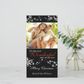 De zwarte & Witte Foto van de Vakantie van Feestdagenkaart (Staand voorkant)