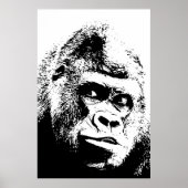 De zwarte Witte Gorilla van het Pop-art Poster (Voorkant)
