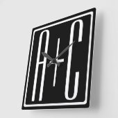 De zwarte & Witte Initialen van de Paren van | Vierkante Klok (Hoek)