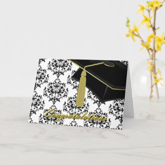 De zwarte & Witte Kaart van de Afstuderen van het (Gele Bloem)