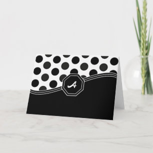 De zwarte & Witte Kaarten van het Monogram Notitiekaartje